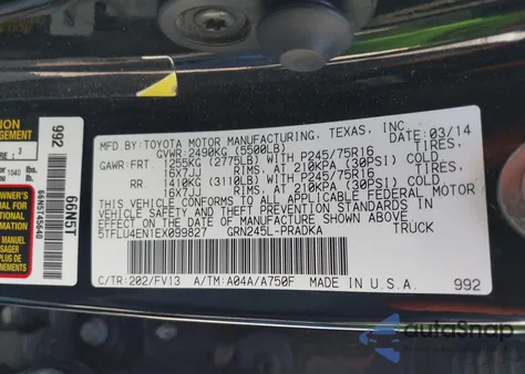2014 Toyota Tacoma Base V6 from USA, damaged, VIN 5TFLU4EN1EX099827